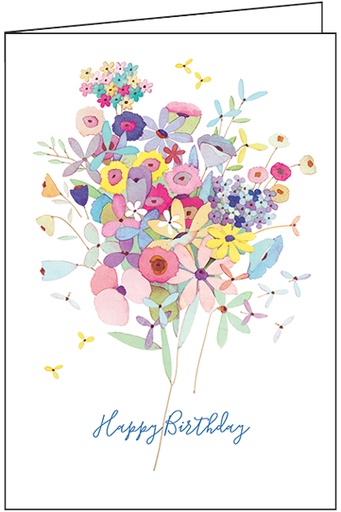 [BU156] Bouquet of Flowers Birthday Card-BU156