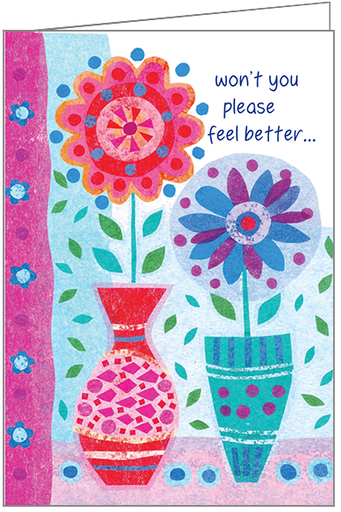 [GW5506] Two Flowers Get Well Greeting Card-GW5506