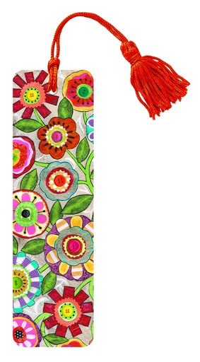 [BK149] BK149-Button Flowers Bookmark