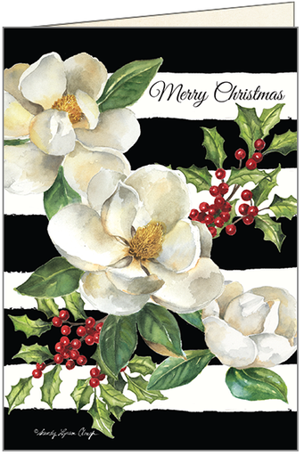 [C3705] Magnolias and Holly Christmas, Box of Cards