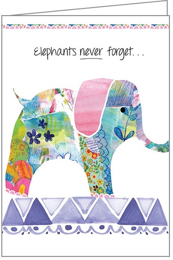 [BBN114] Elephants Belated Birthday Card