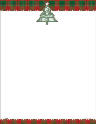 Christmas Plaid Letter Paper