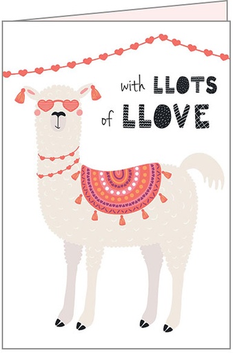 [V812] Llama Valentine's Day Card - V812
