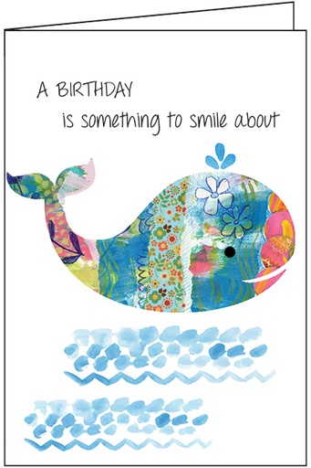 [BN112] Pattern Whale Birthday Card