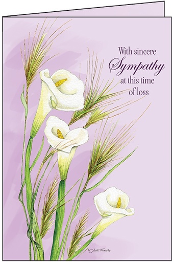 Calla Lily Sympathy Card