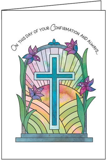 [C9614C] Stained Glass Confirmation Card