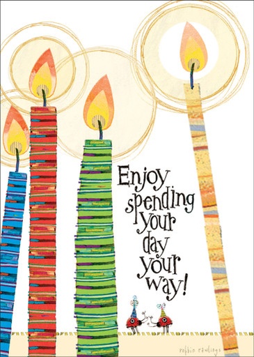 [BR111] Tall Candles Birthday Card