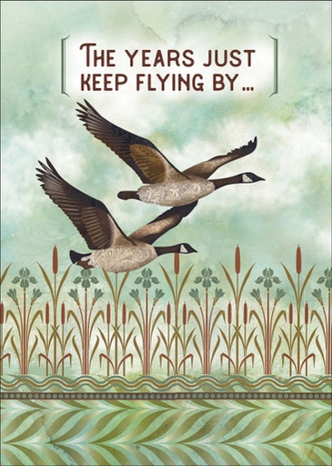 [B9155] Flying Geese Birthday Card