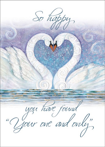 [W9457] Elegant Swans Wedding Card