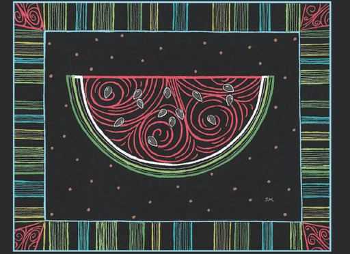 BBL03 - 3.5 x 5 Slice of Summer Watermelon Note Cards