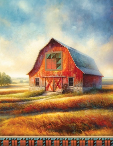 [IT03] IT03 - 4.25 x 5.5 Bear Claw Quilt Square Barn