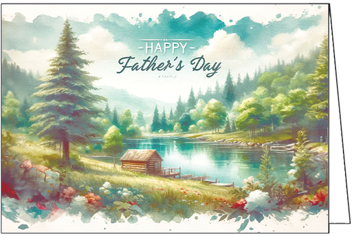 [F44660] F44660 - Father's Day Lake Scene Greeting Card