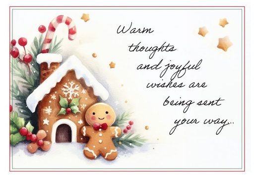 [C785] C785 - Joyful Wishes Gingerbread Christmas Card