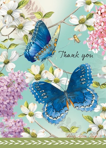 [T3304] T3304 - Thank You Card With Butterflies