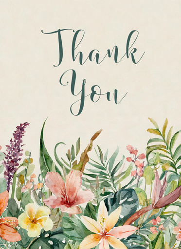 BL272 - Tropical Flowers Thank You Notes