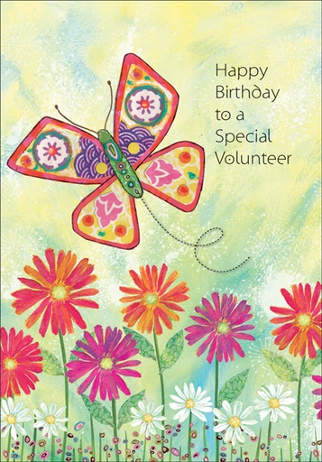 [B9190V] B9190V - Butterfly Volunteer Birthday Cards