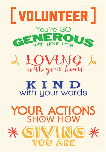 [T9303V] T9303V - Volunteer You Are Appreciated Cards