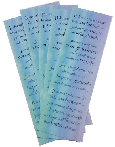 MARK-V9-20 - Blue Volunteer Bulk Bookmarks