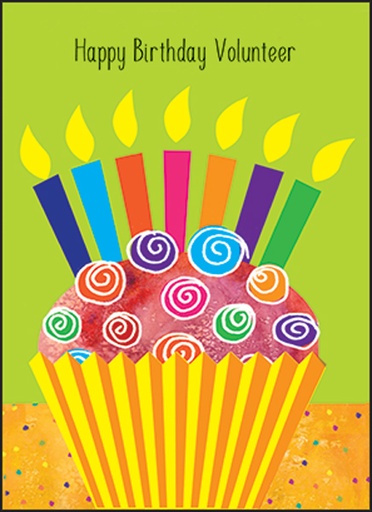 [WBL14V] WBL14V - Cupcake Volunteer Birthday Note Cards