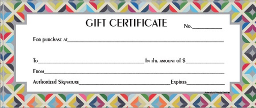 WRP15 - Gift Certificates