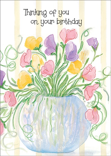 [B4154] B4154 - Birthday - Sweet Peas