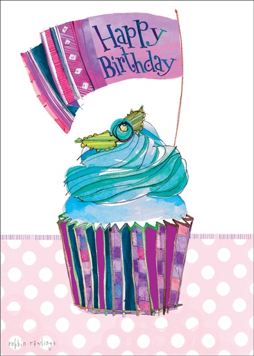 [BR132] BR132 - Birthday Cupcake with Banner